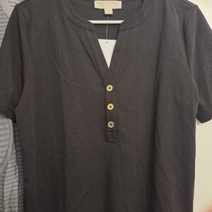 Michael Kors Black Short Sleeve Top